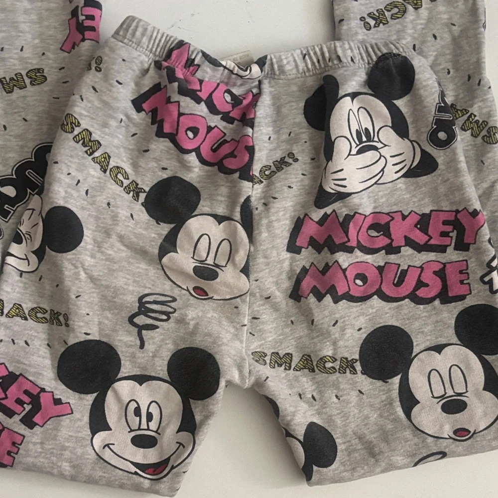 Zara Gray and Pink All Over Mickey Mouse Kids Leggings
